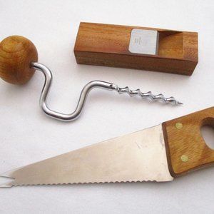 Unique Wine & Cheese Set - Small wooden Hand Tools Saw / Drill / Plane